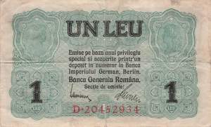 Rumänien 1 Leu ro.474b 1917